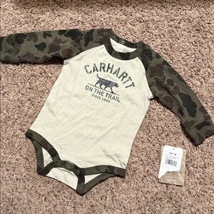Carhartt Camo Sleeve Baby Onesie
